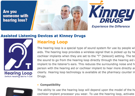 Kinney Drugs hearing loop installation